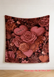 Gucci Red Heart & Roses Throw blankets Gucci Valentine's Floral Tapestry IMG_2824
